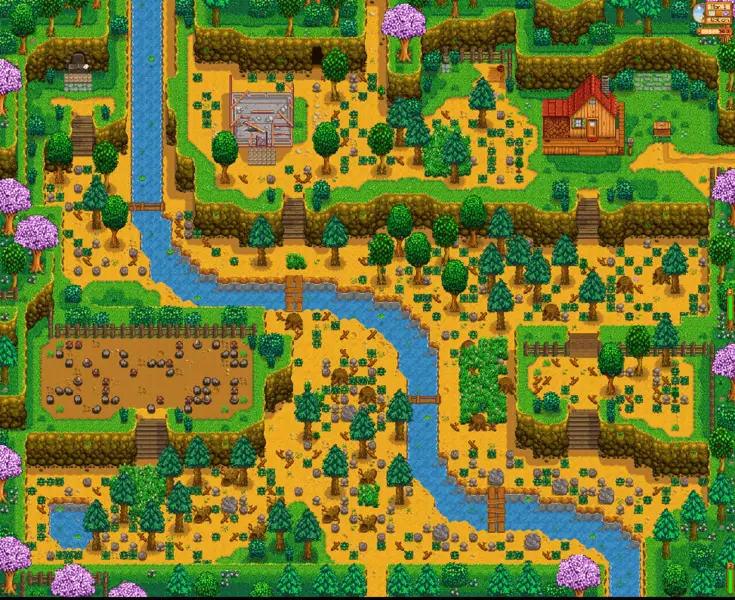 A screenshot of the Hill-top Farm in Stardew Valley