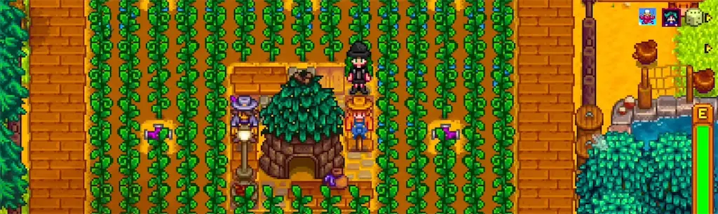 Junimo Hut on a Stardew Valley farm