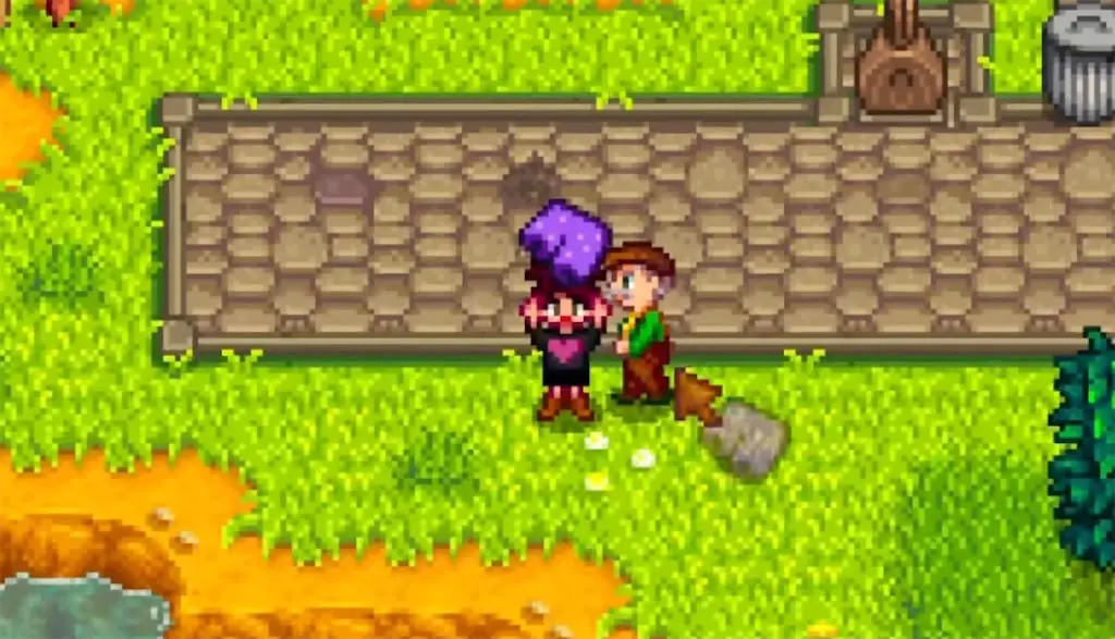 A screenshot of returning the purple shorts to Mayor Lewis in Stardew Valley