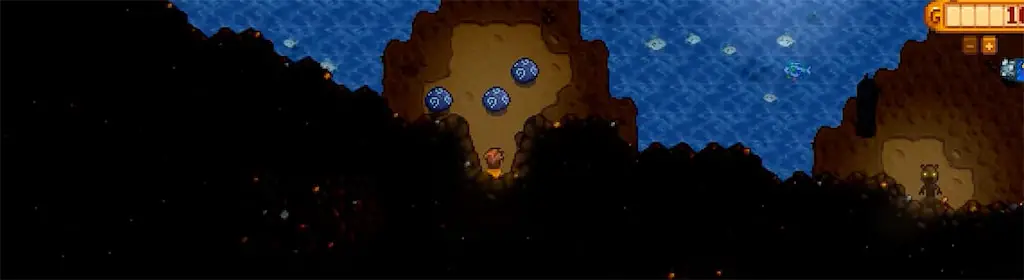 Three mysterious stones in the Highland Caverns in Stardew Valley Expanded