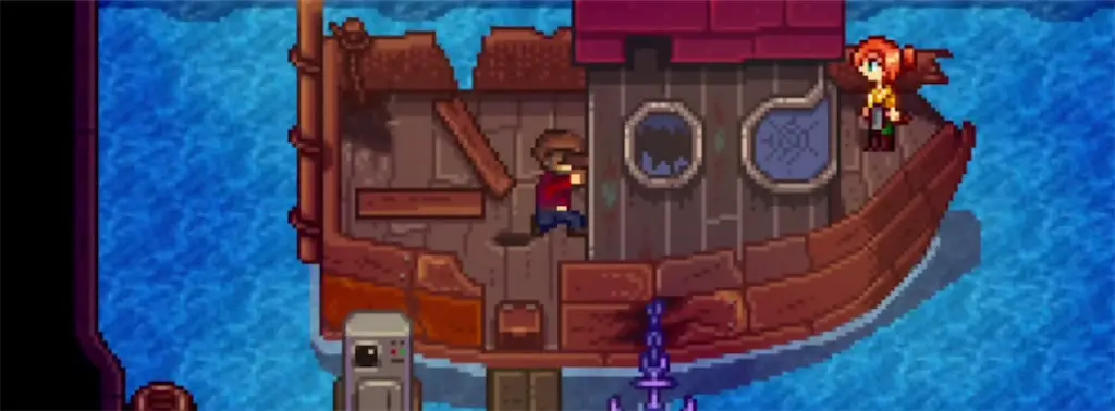 A screenshot of the Old Boat in Stardew Valley