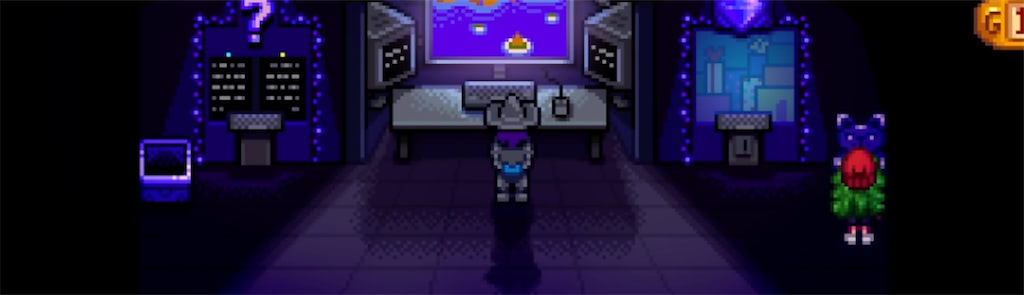 Purple Lucky Cat statue from Stardew Valley