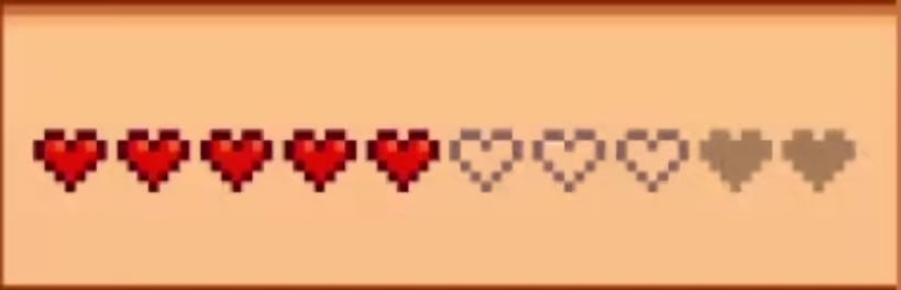 A villager's friendship level reduced to 5 hearts in Stardew Valley