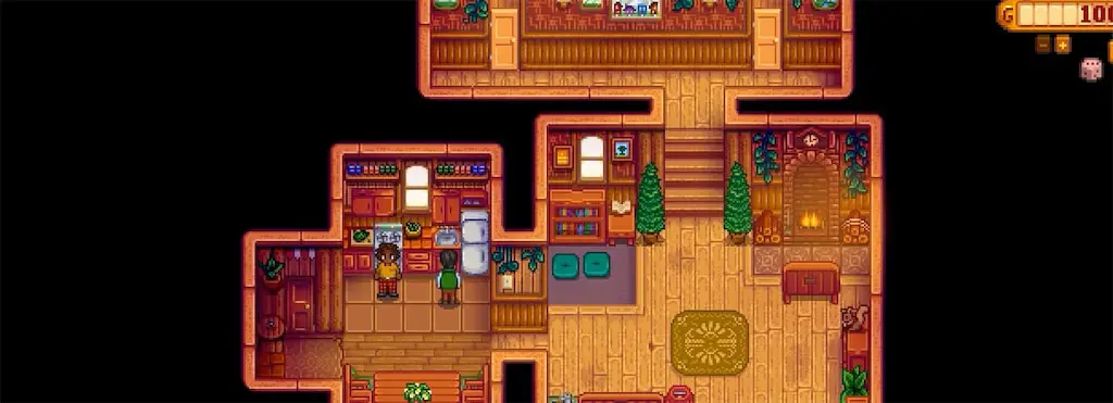 Living room of Scarlett's house in Stardew Valley Expanded