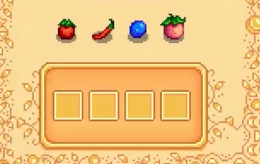An image of different seasonal crops from Stardew Valley game