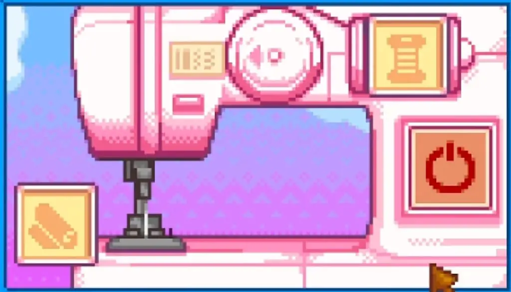Screenshot of the sewing machine interface in Stardew Valley