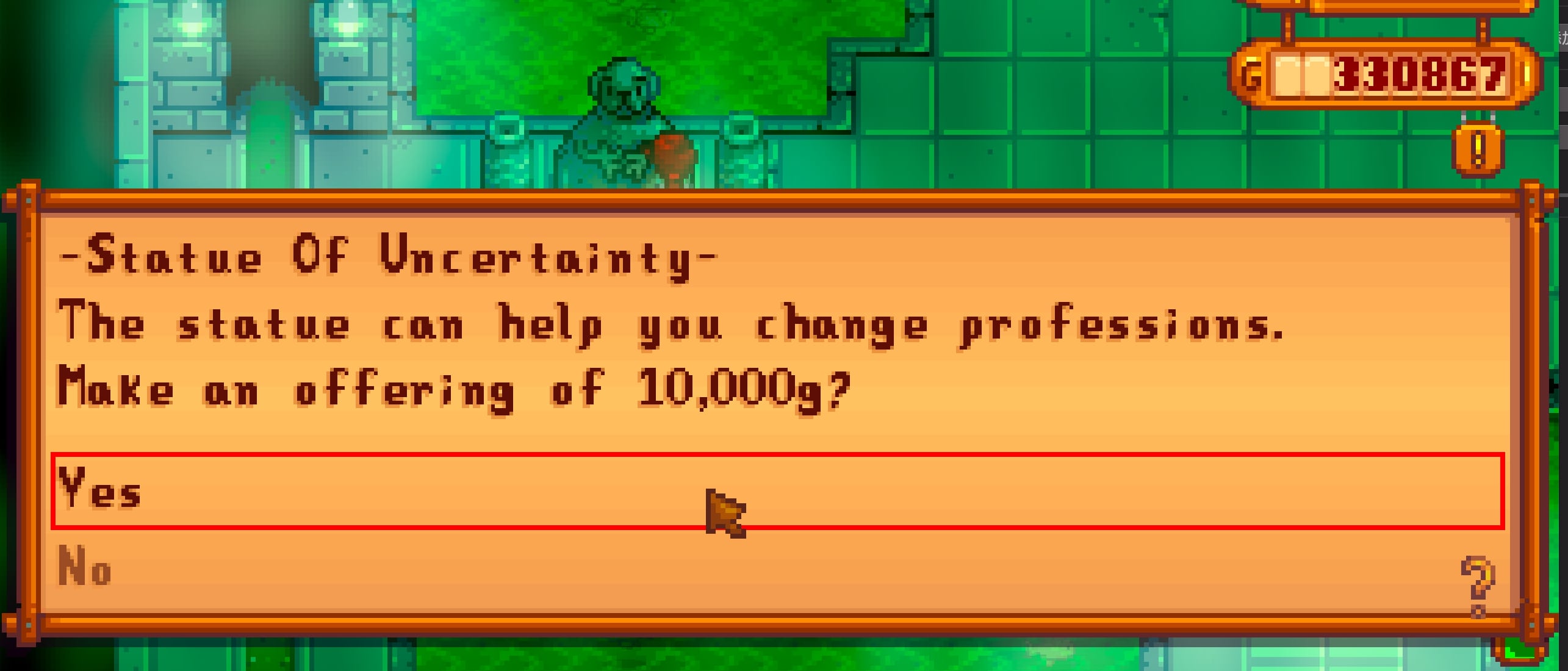 Shrine of Uncertainty in Stardew Valley