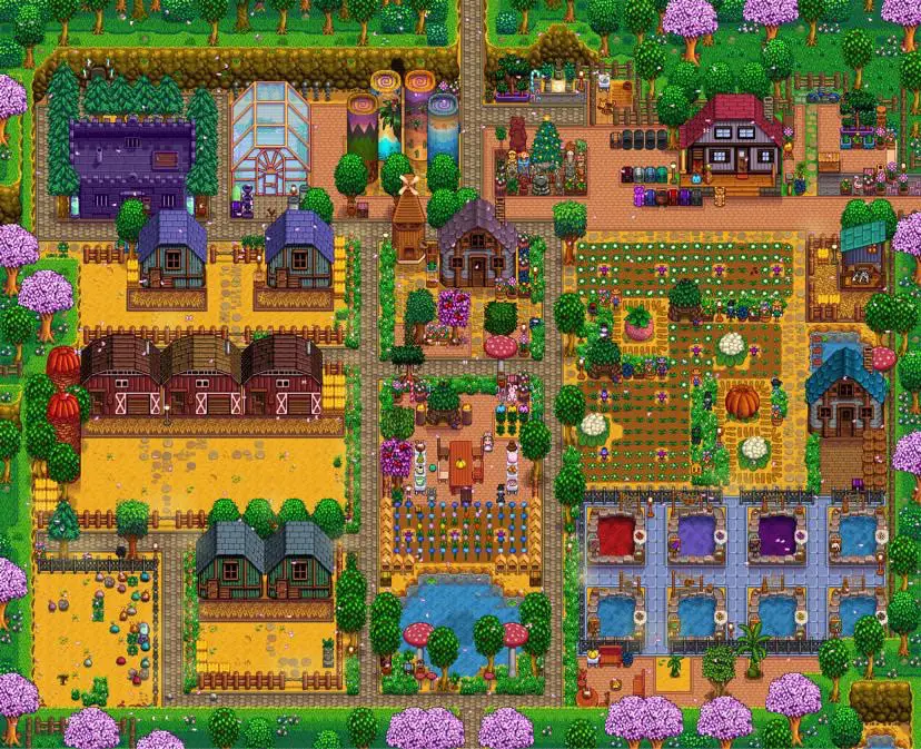 A second layout image for the Standard Farm in Stardew Valley