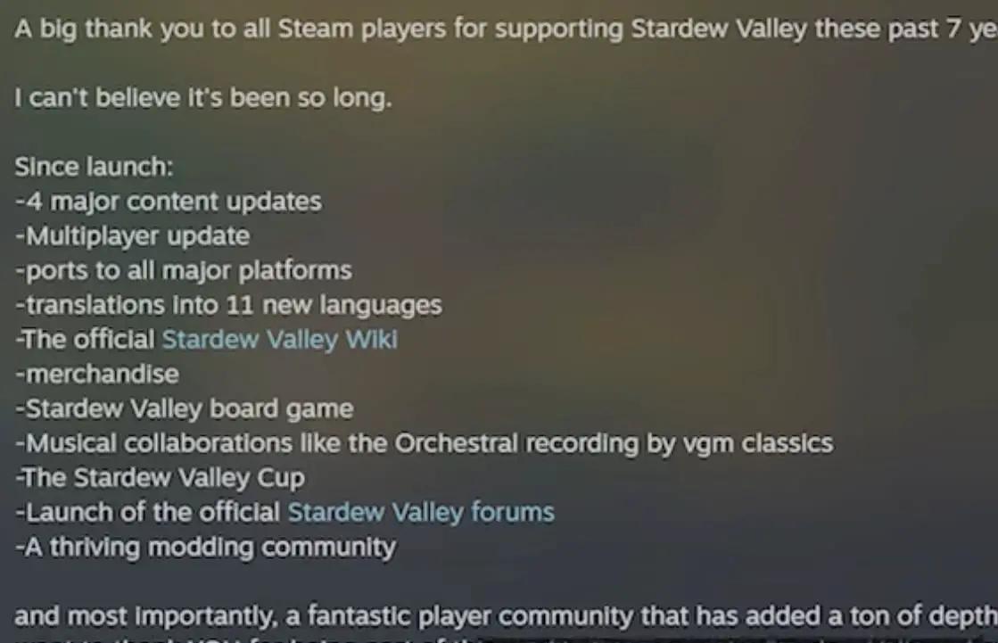 Stardew Valley 1.6 Update