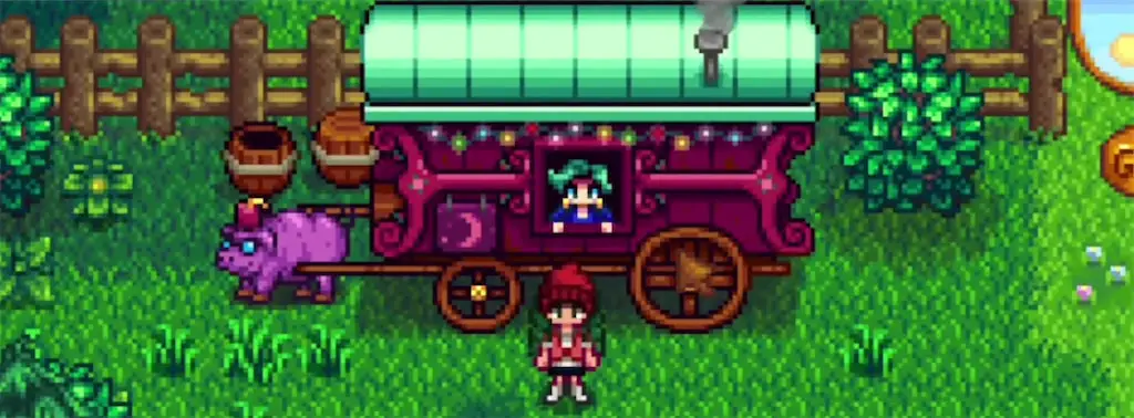 A screenshot of the traveling cart in Stardew Valley