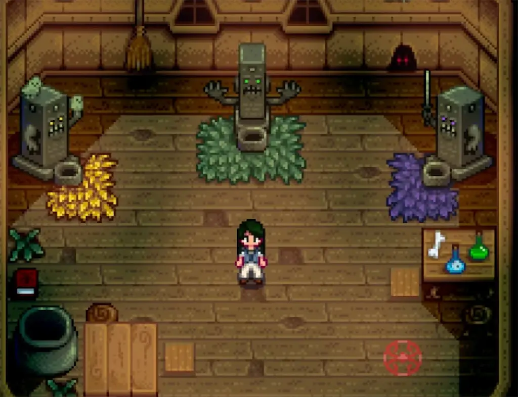 The exterior of the Witch's Hut building in Stardew Valley